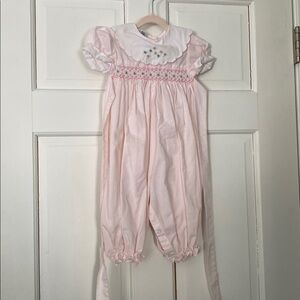 Carriage Boutique Pink Baby Outfit with Embroidery